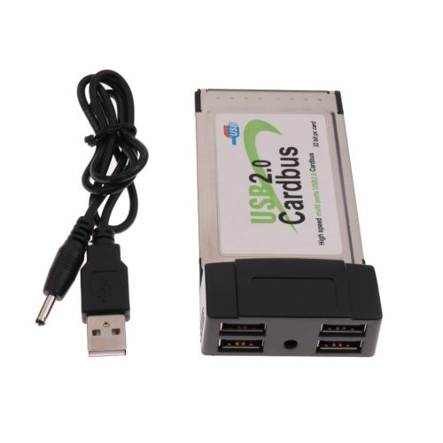 PCMCIA Cardbus to 4-Port USB 2.0 Adapter Pcmcia USB Converter Display Card